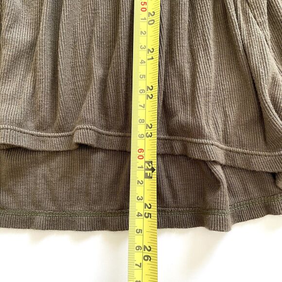 We The Free People Love Valley Long Sleeve High Low Top In Olive Green - Picture 6 of 12